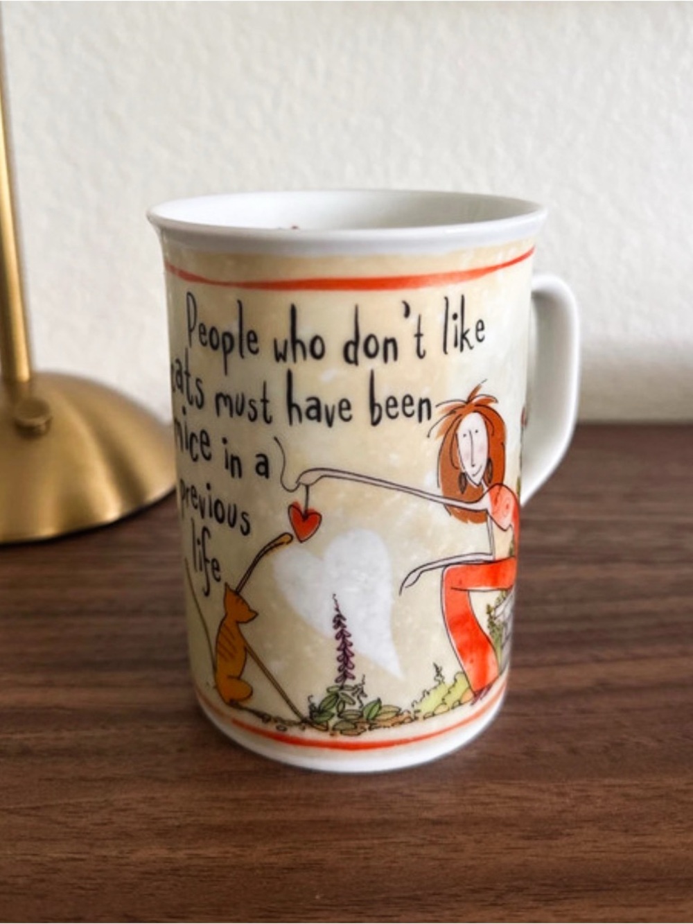 Fine Porcelain History and Heraldry Cat Lover Mug